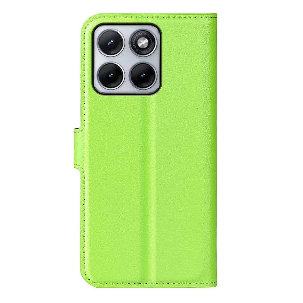 Wallet Case for Motorola Edge 70 Fusion – PU Leather Flip Cover with Card Holder & Stand [Green]