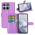 Wallet Case for Motorola Edge 70 Fusion – PU Leather Flip Cover with Card Holder & Stand [Purple] - Purple