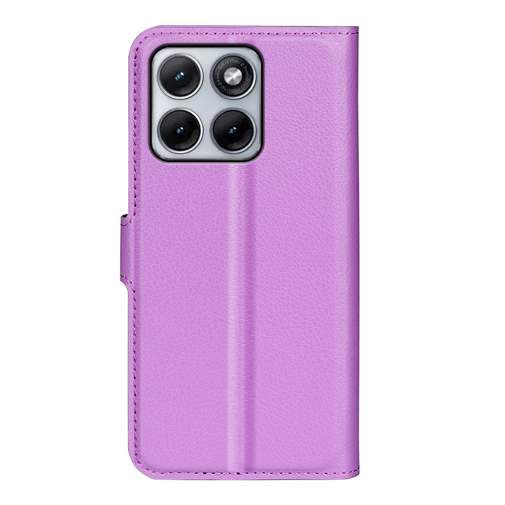 Wallet Case for Motorola Edge 70 Fusion – PU Leather Flip Cover with Card Holder & Stand [Purple]