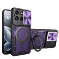 Motorola Edge 70 Fusion Ring Kickstand Case w/ Camera Cover [Purple] - Purple