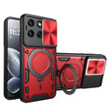 Motorola Edge 70 Fusion Ring Kickstand Case w/ Camera Cover [Red] - Red