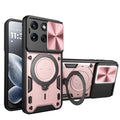 Motorola Edge 70 Fusion Ring Kickstand Case w/ Camera Cover [Rose Gold] - Rose Gold