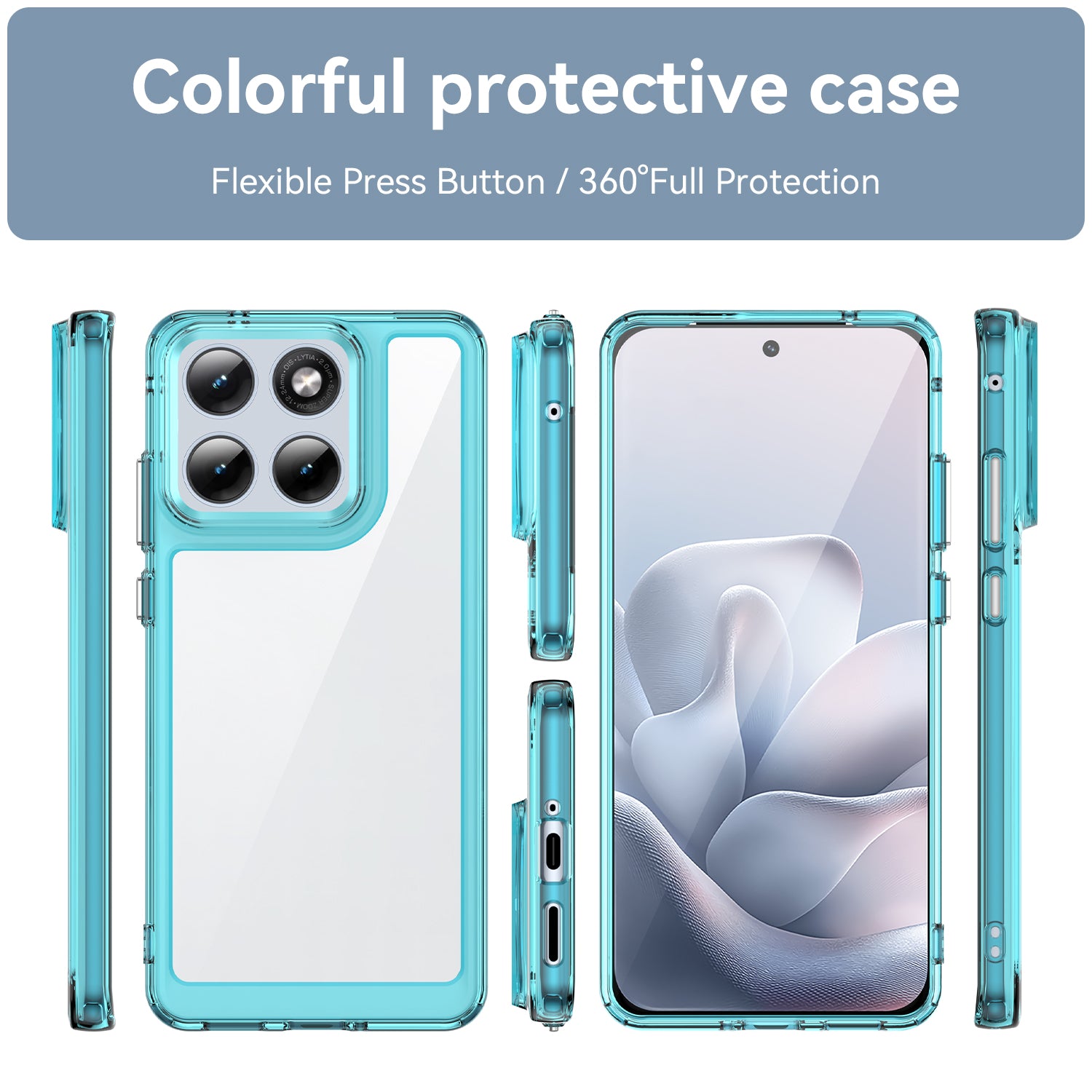 Motorola Edge 70 Fusion Soft TPU Bumper Shockproof Cover Case [Clear Blue]