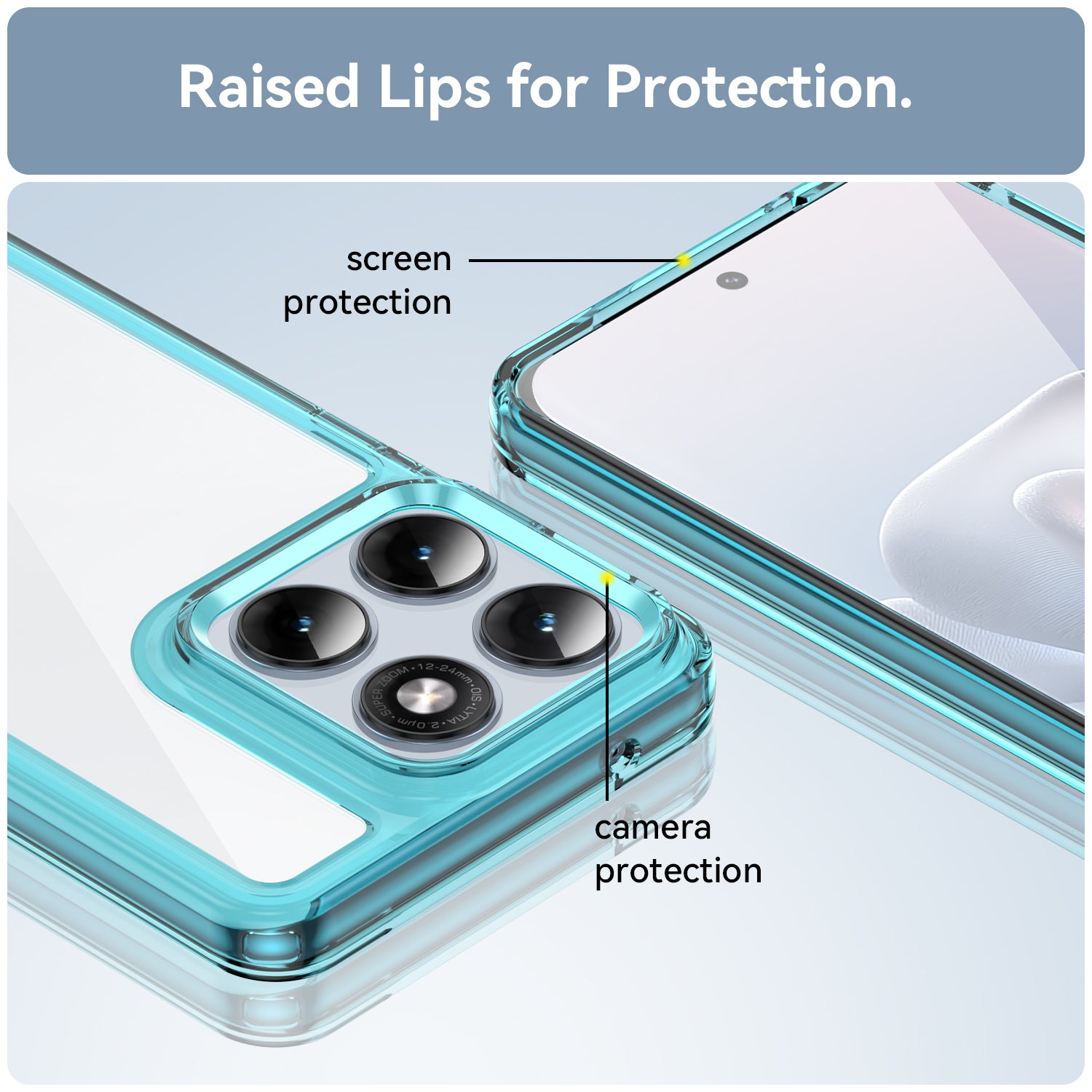 Motorola Edge 70 Fusion Soft TPU Bumper Shockproof Cover Case [Clear Blue]