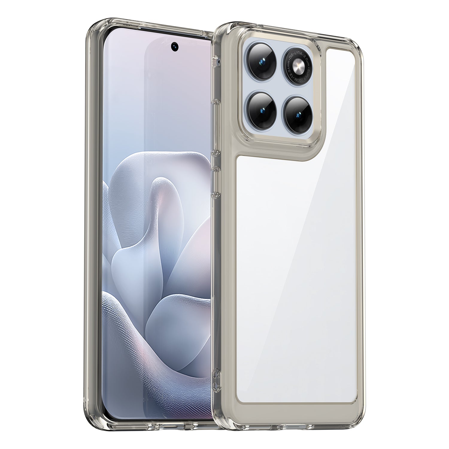 Motorola Edge 70 Fusion Soft TPU Bumper Shockproof Cover Case [Clear Grey]
