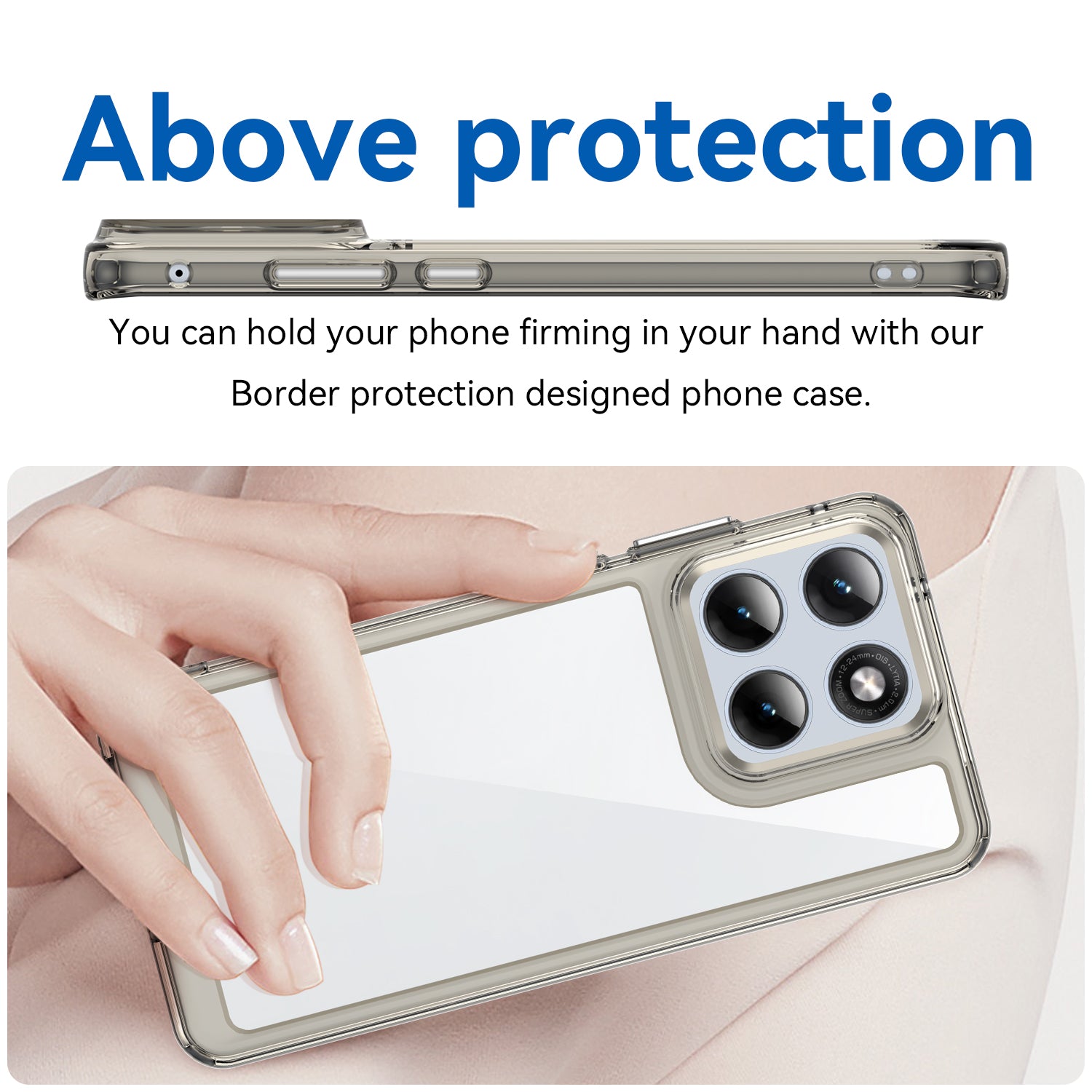 Motorola Edge 70 Fusion Soft TPU Bumper Shockproof Cover Case [Clear Grey]