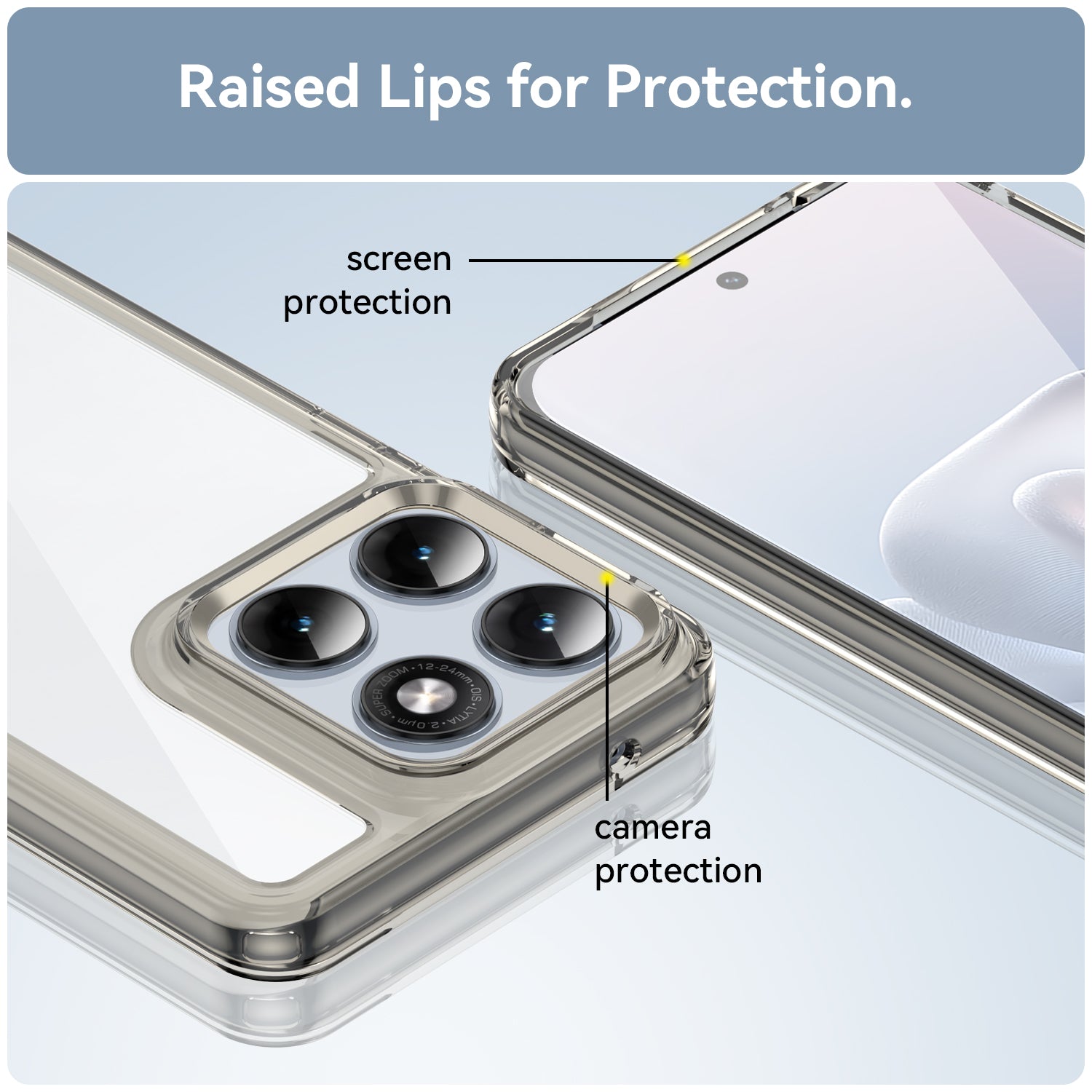 Motorola Edge 70 Fusion Soft TPU Bumper Shockproof Cover Case [Clear Grey]