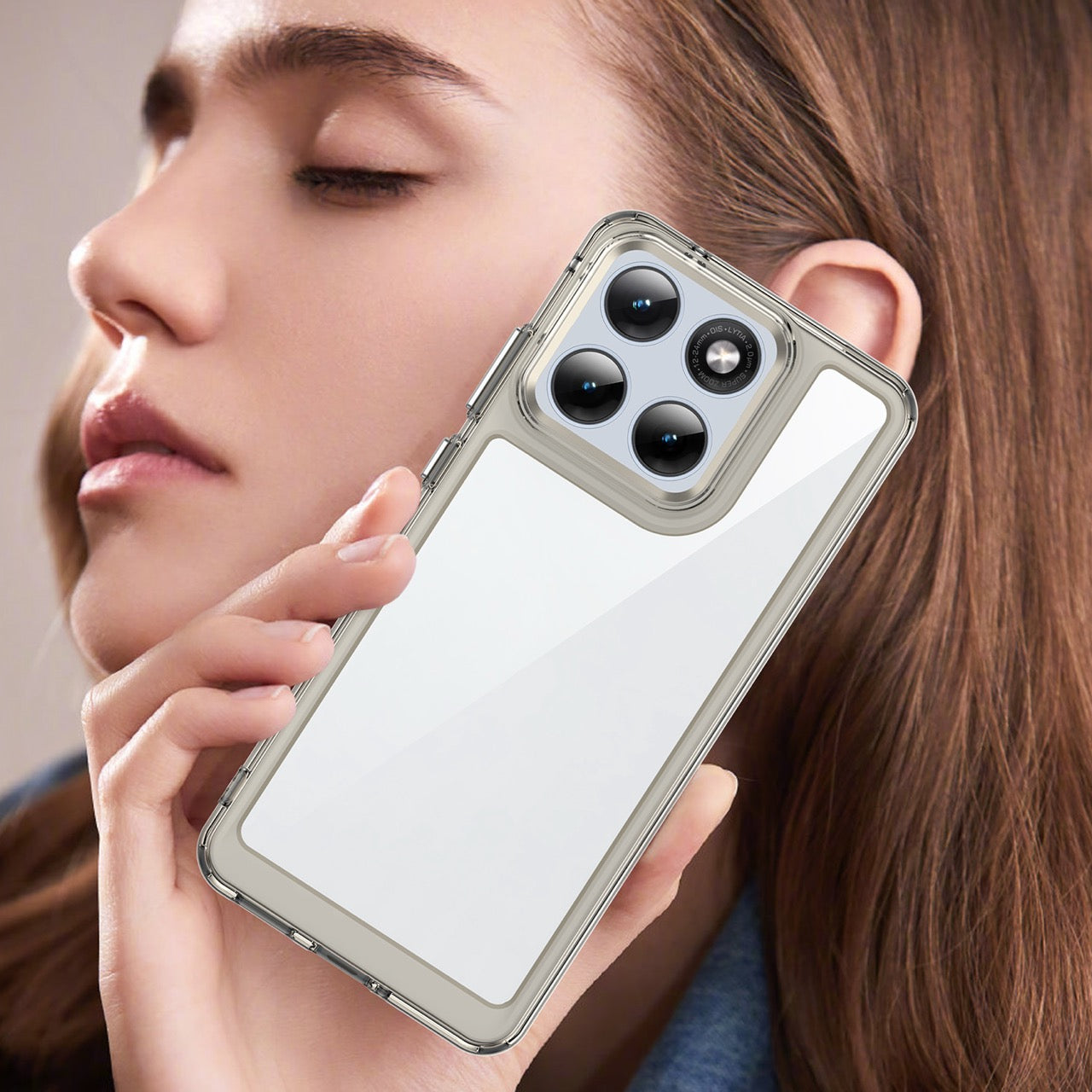 Motorola Edge 70 Fusion Soft TPU Bumper Shockproof Cover Case [Clear Grey]