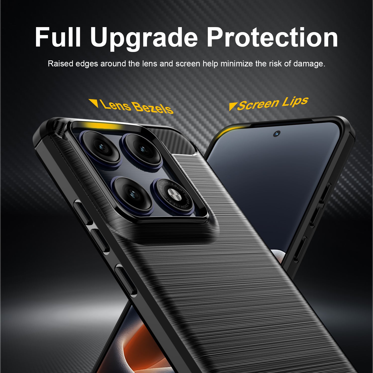 Samsung Edge 70 Pro Carbon Fibre TPU Case Slim Shockproof Cover Black