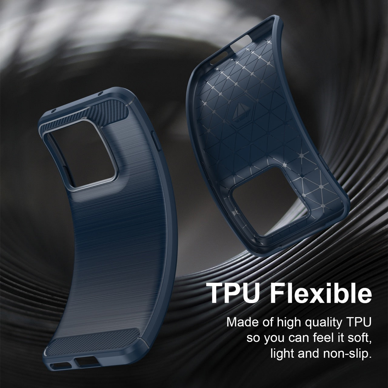 Samsung Edge 70 Pro Carbon Fibre TPU Case Slim Shockproof Cover Navy