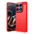 Samsung Edge 70 Pro Carbon Fibre TPU Case Slim Shockproof Cover Red - Red