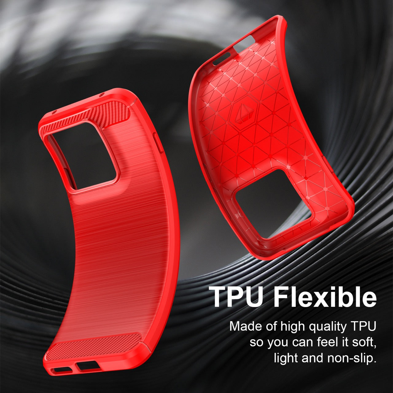 Samsung Edge 70 Pro Carbon Fibre TPU Case Slim Shockproof Cover Red