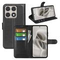 Wallet Case for Motorola Edge 70 Pro – PU Leather Flip Cover with Card Holder & Stand [Black] - Black