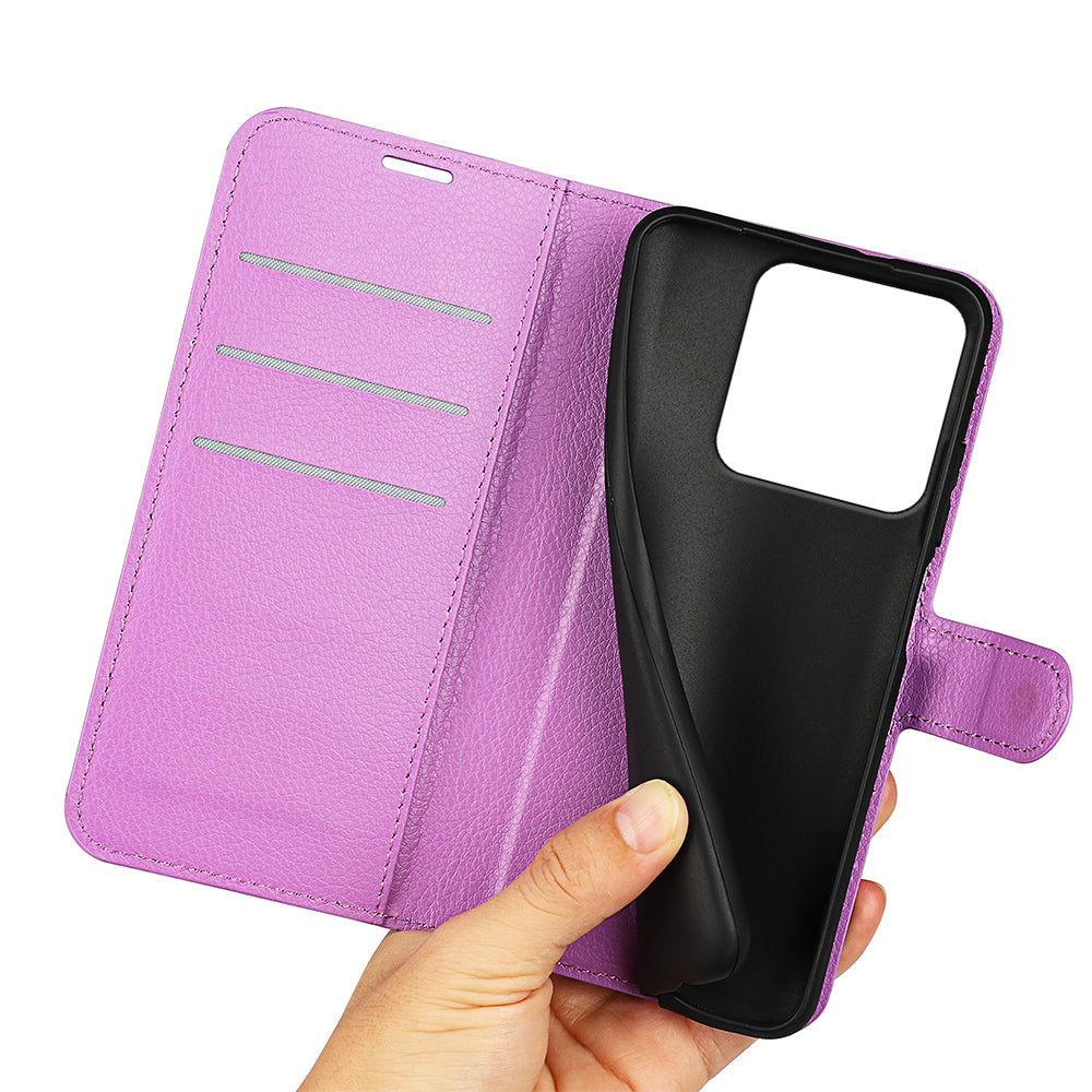 Wallet Case for Motorola Edge 70 Pro – PU Leather Flip Cover with Card Holder & Stand [Purple]