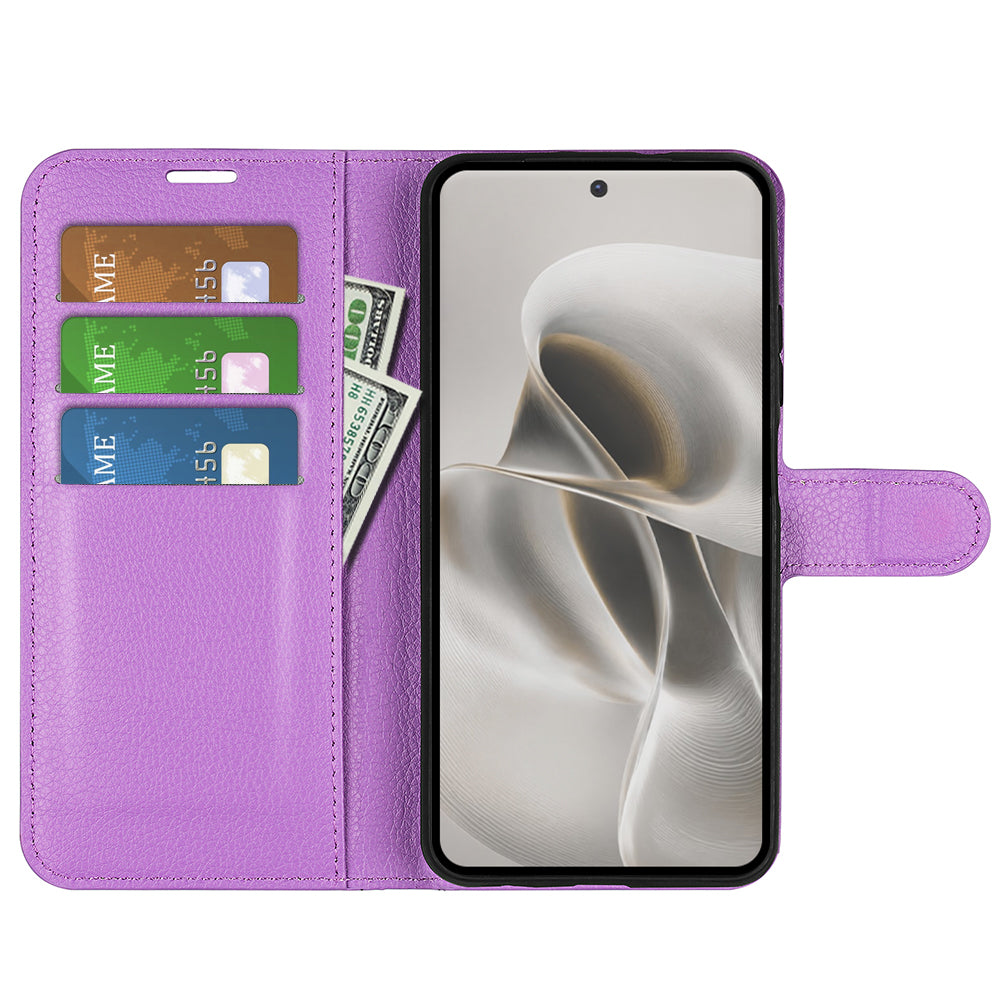 Wallet Case for Motorola Edge 70 Pro – PU Leather Flip Cover with Card Holder & Stand [Purple]