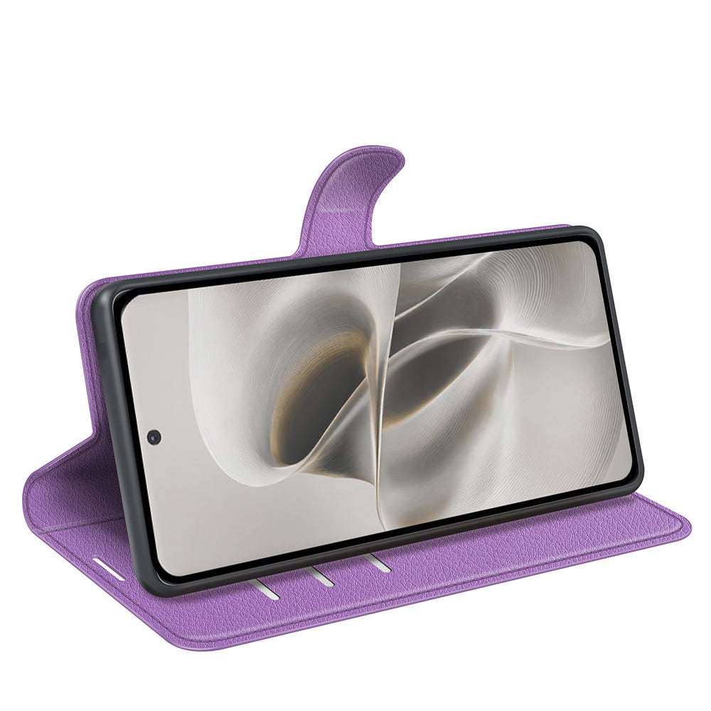 Wallet Case for Motorola Edge 70 Pro – PU Leather Flip Cover with Card Holder & Stand [Purple]