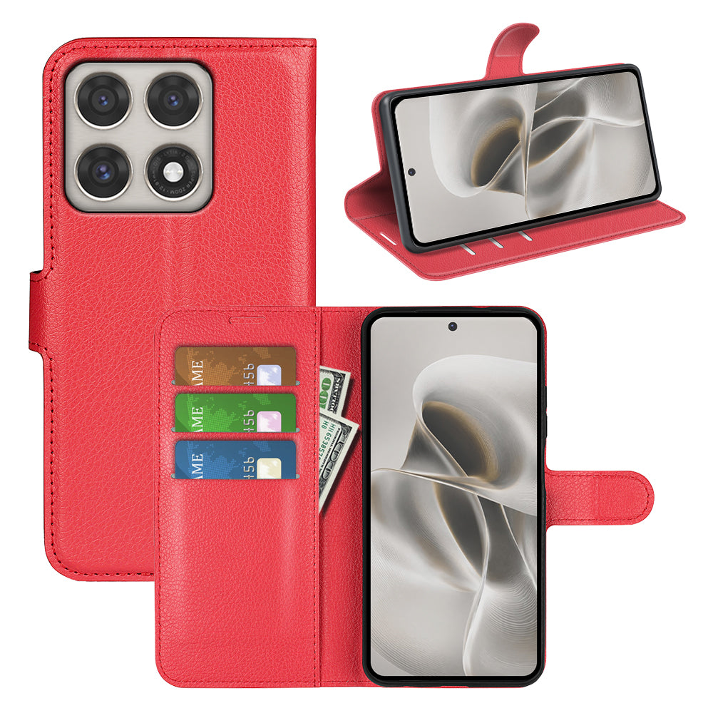 Wallet Case for Motorola Edge 70 Pro – PU Leather Flip Cover with Card Holder & Stand [Red]