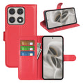 Wallet Case for Motorola Edge 70 Pro – PU Leather Flip Cover with Card Holder & Stand [Red] - Red