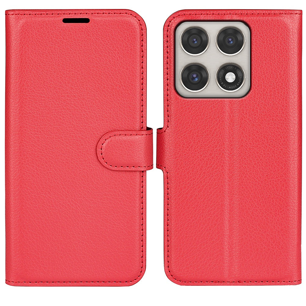 Wallet Case for Motorola Edge 70 Pro – PU Leather Flip Cover with Card Holder & Stand [Red]