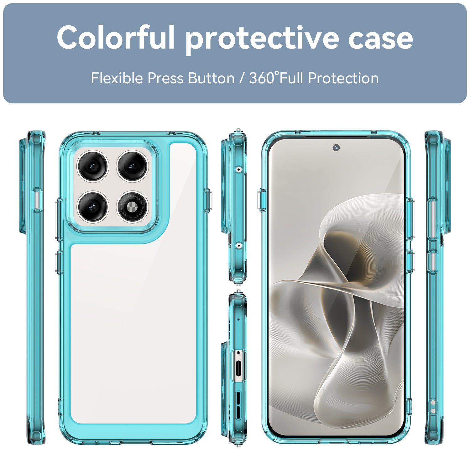 Motorola Edge 70 Pro Soft TPU Bumper Shockproof Cover Case [Clear Blue]