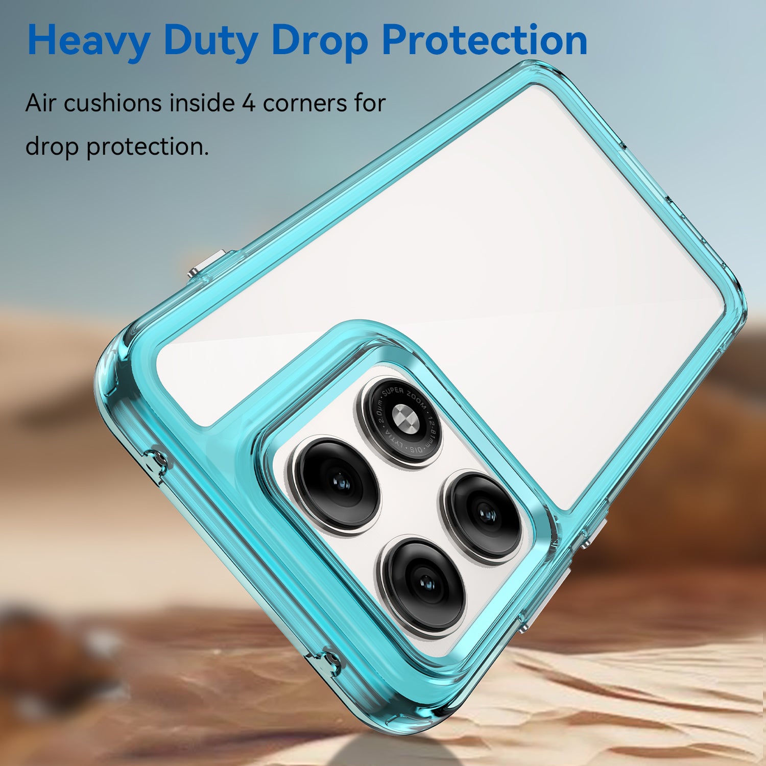 Motorola Edge 70 Pro Soft TPU Bumper Shockproof Cover Case [Clear Blue]
