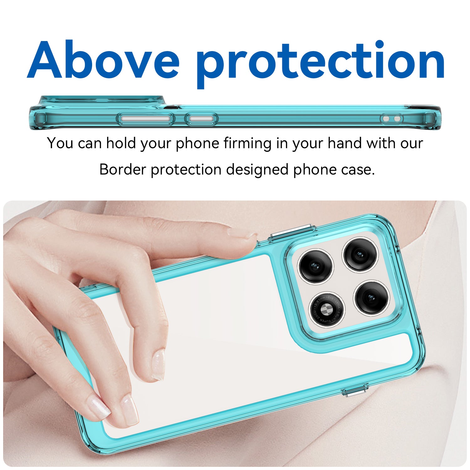 Motorola Edge 70 Pro Soft TPU Bumper Shockproof Cover Case [Clear Blue]