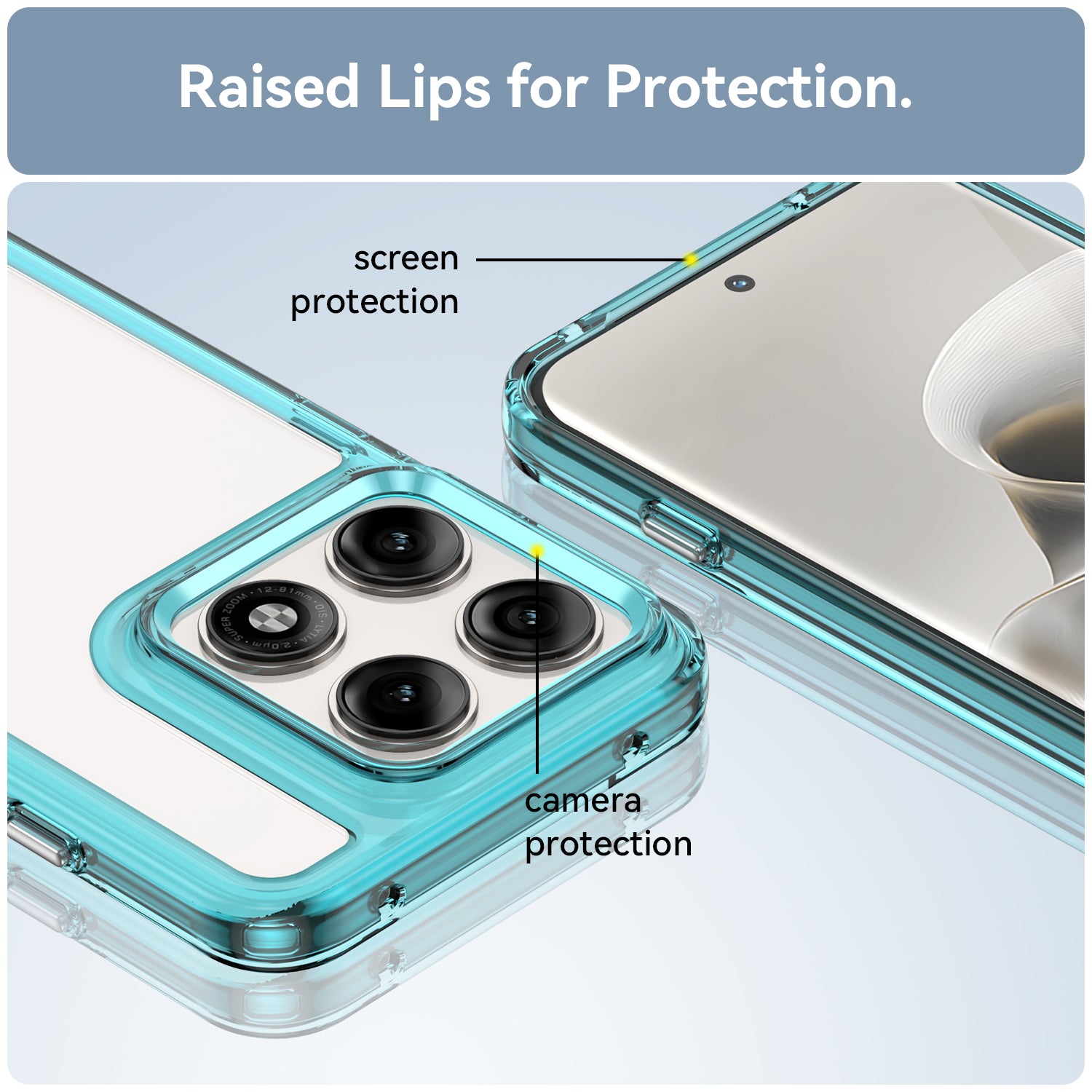 Motorola Edge 70 Pro Soft TPU Bumper Shockproof Cover Case [Clear Blue]