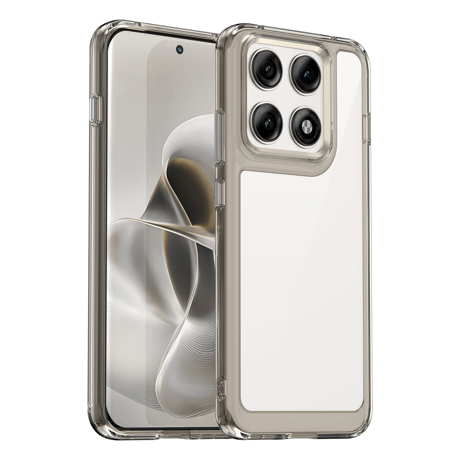 Motorola Edge 70 Pro Soft TPU Bumper Shockproof Cover Case [Clear Grey]