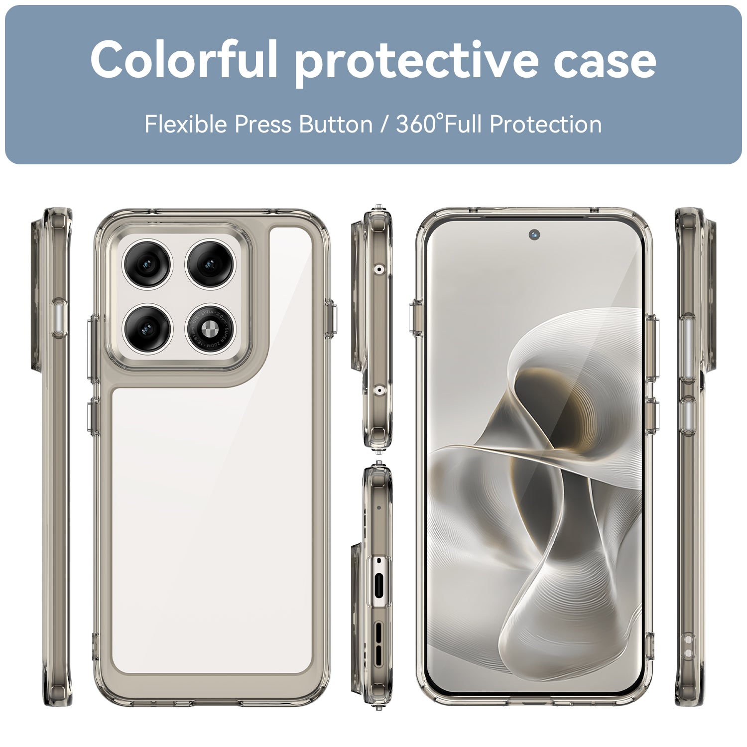 Motorola Edge 70 Pro Soft TPU Bumper Shockproof Cover Case [Clear Grey]
