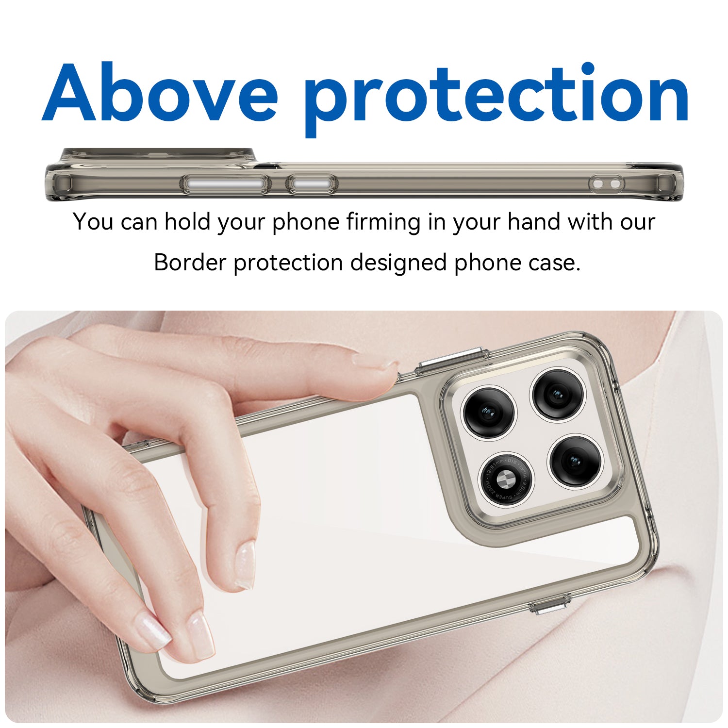 Motorola Edge 70 Pro Soft TPU Bumper Shockproof Cover Case [Clear Grey]