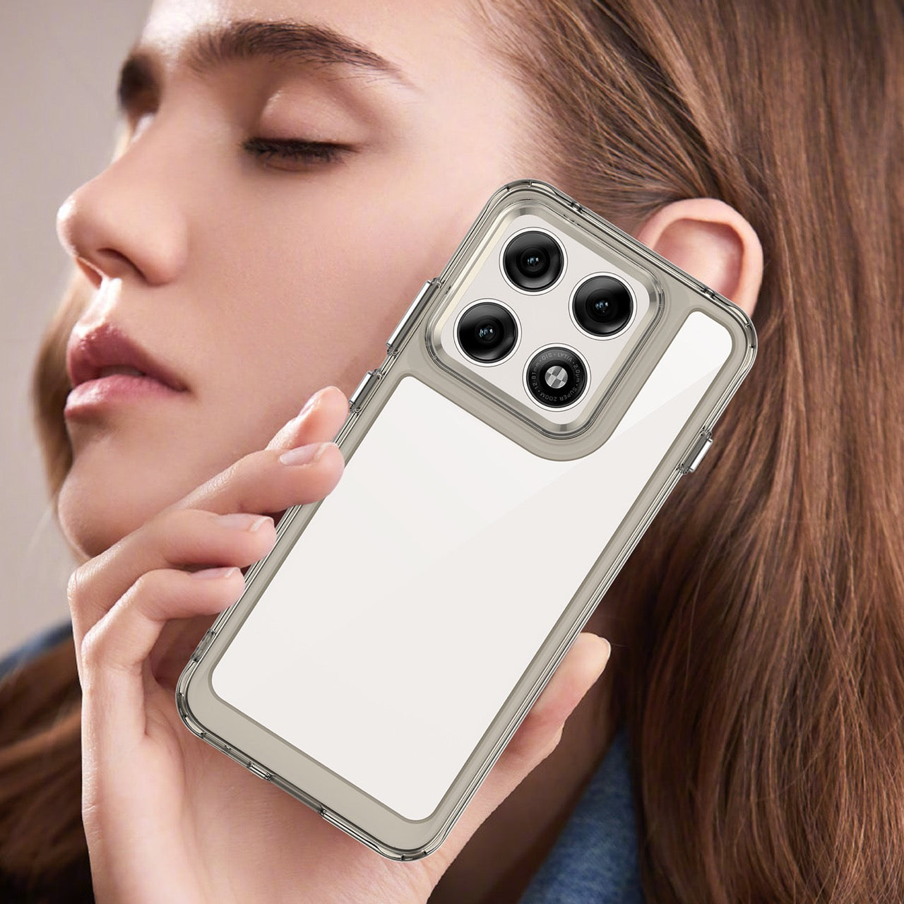 Motorola Edge 70 Pro Soft TPU Bumper Shockproof Cover Case [Clear Grey]