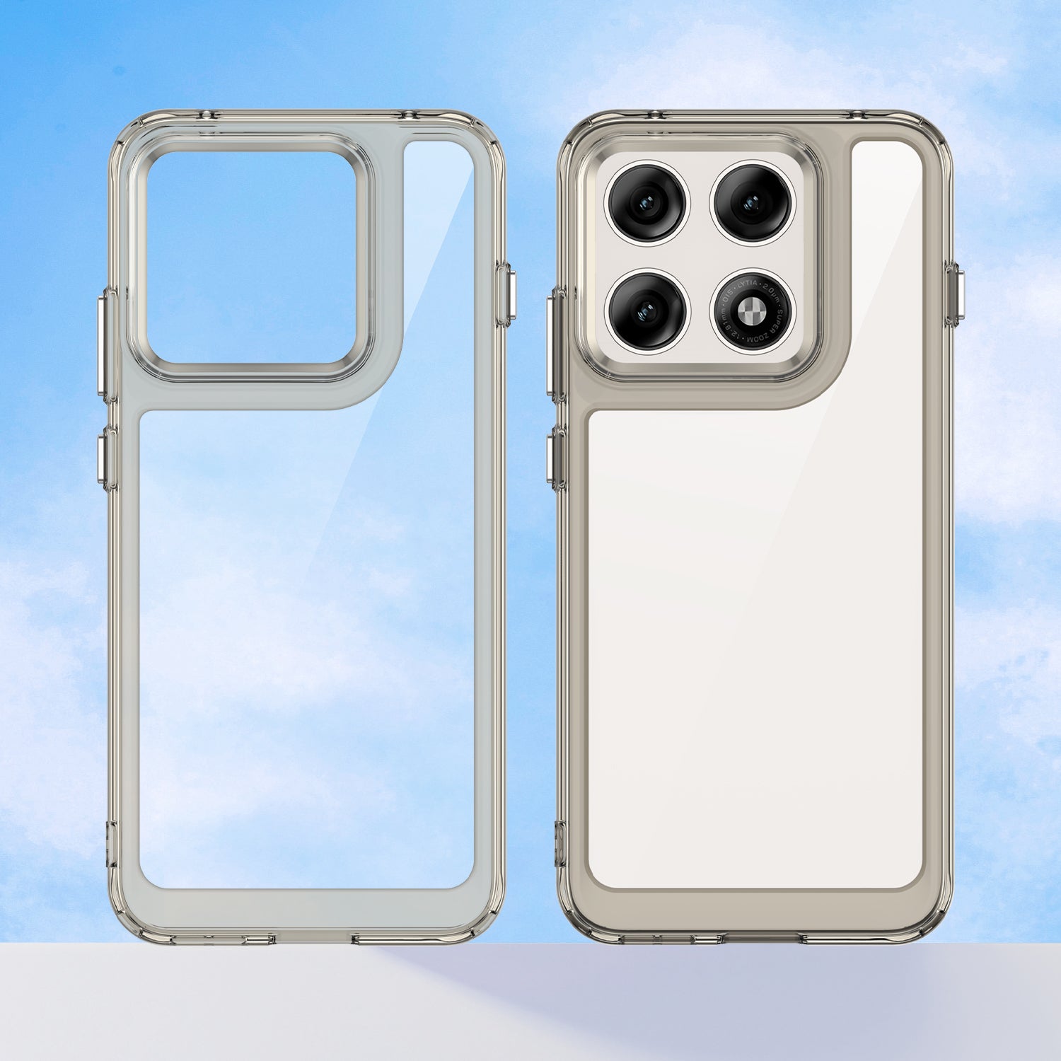 Motorola Edge 70 Pro Soft TPU Bumper Shockproof Cover Case [Clear Grey]