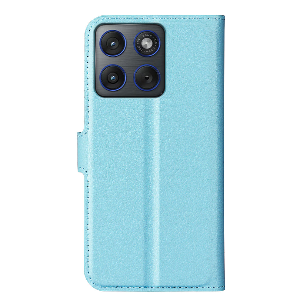 Wallet Case for Motorola Edge 70 – PU Leather Flip Cover with Card Holder & Stand [LightBlue]