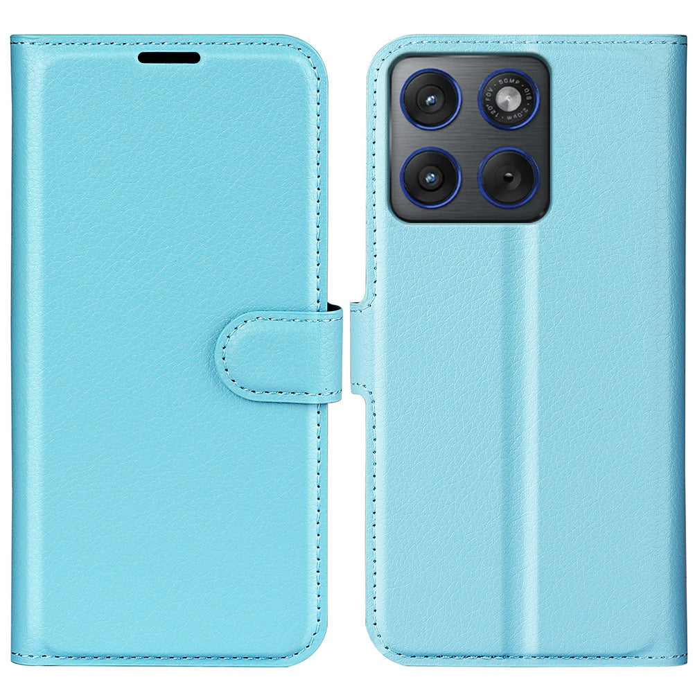 Wallet Case for Motorola Edge 70 – PU Leather Flip Cover with Card Holder & Stand [LightBlue]