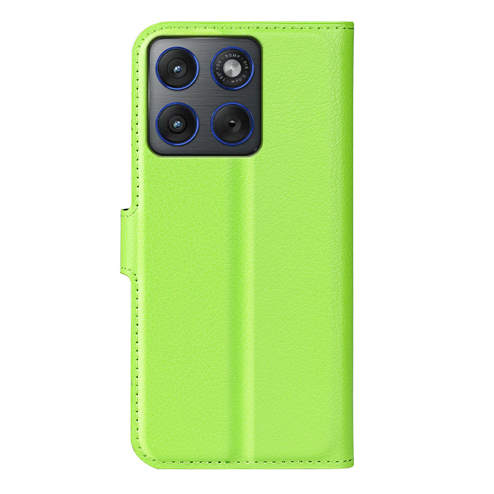 Wallet Case for Motorola Edge 70 – PU Leather Flip Cover with Card Holder & Stand [Green]
