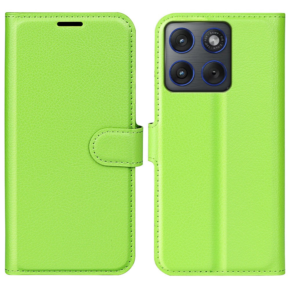 Wallet Case for Motorola Edge 70 – PU Leather Flip Cover with Card Holder & Stand [Green]