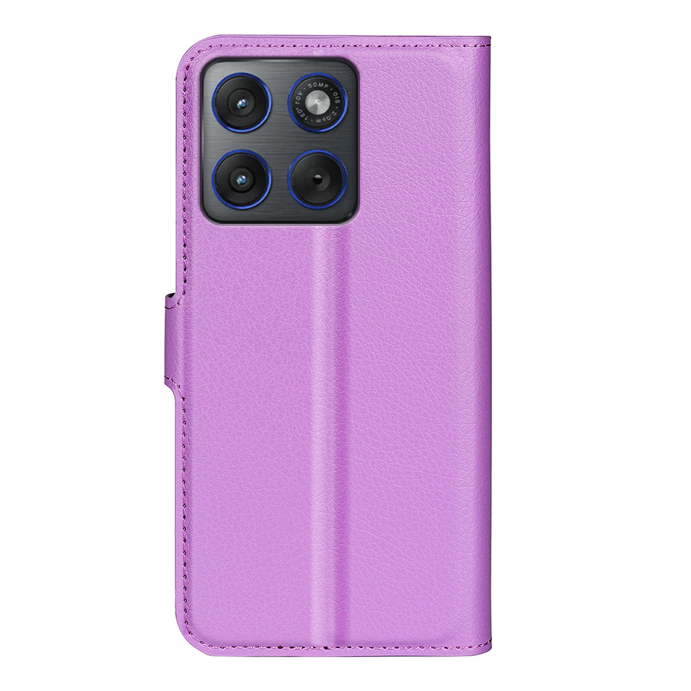 Wallet Case for Motorola Edge 70 – PU Leather Flip Cover with Card Holder & Stand [Purple]