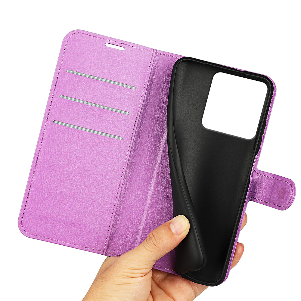 Wallet Case for Motorola Edge 70 – PU Leather Flip Cover with Card Holder & Stand [Purple]