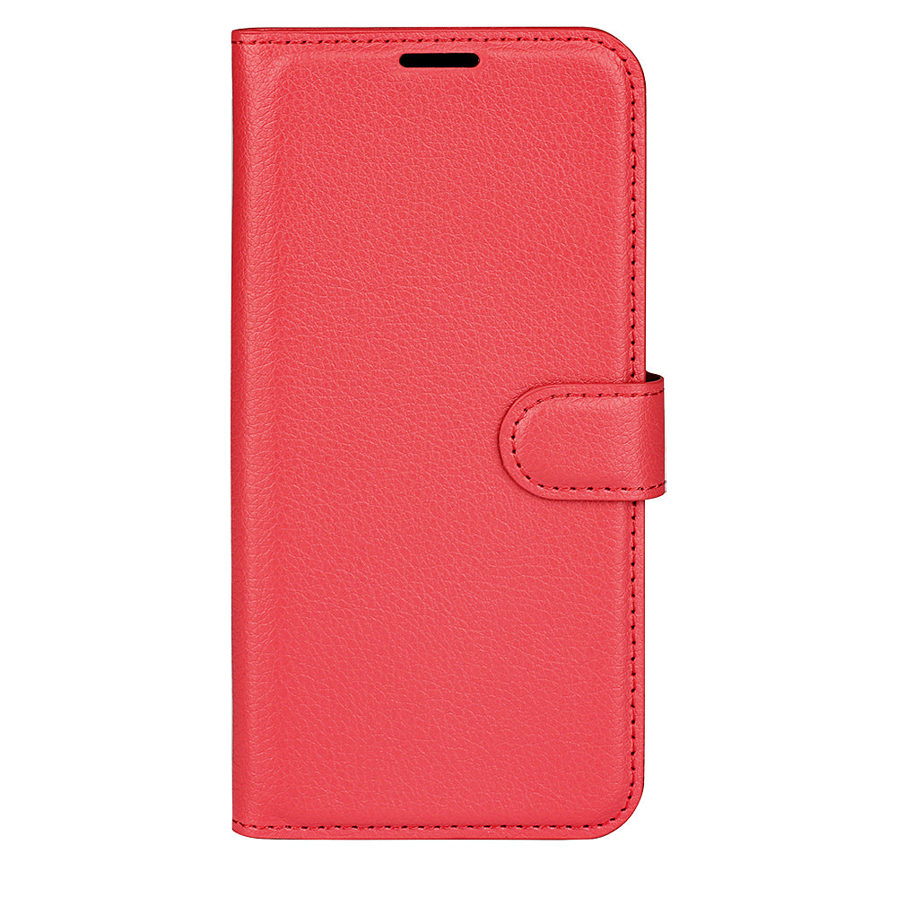 Wallet Case for Motorola Edge 70 – PU Leather Flip Cover with Card Holder & Stand [Red]