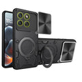 Motorola Edge 70 Ring Kickstand Case w/ Camera Cover [Black] - Black