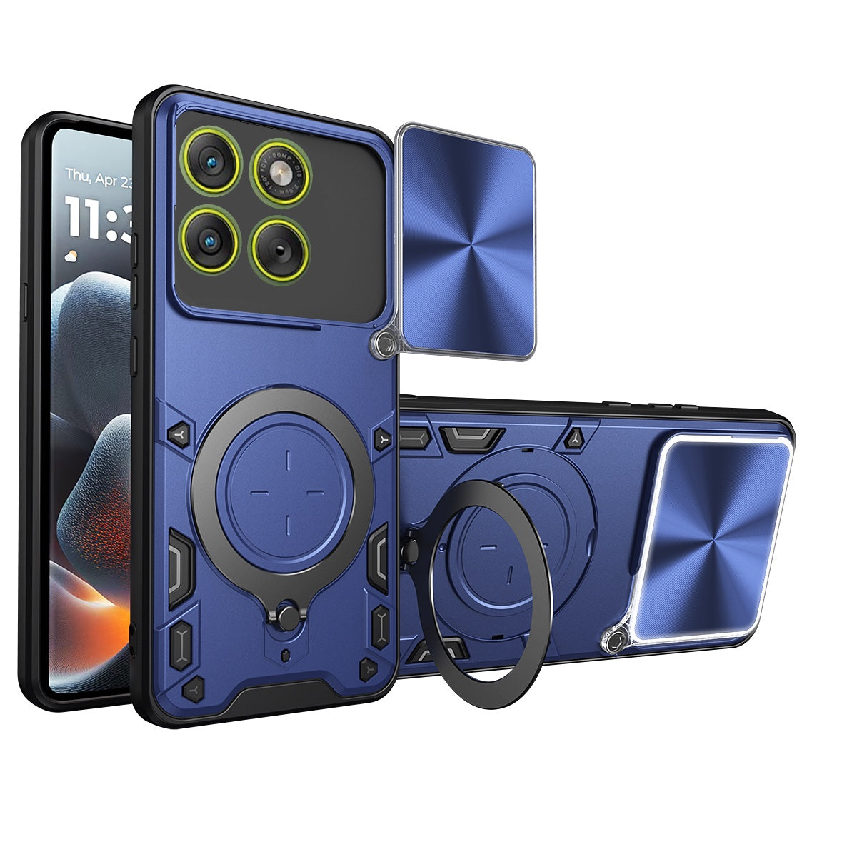 Motorola Edge 70 Ring Kickstand Case w/ Camera Cover [Navy]