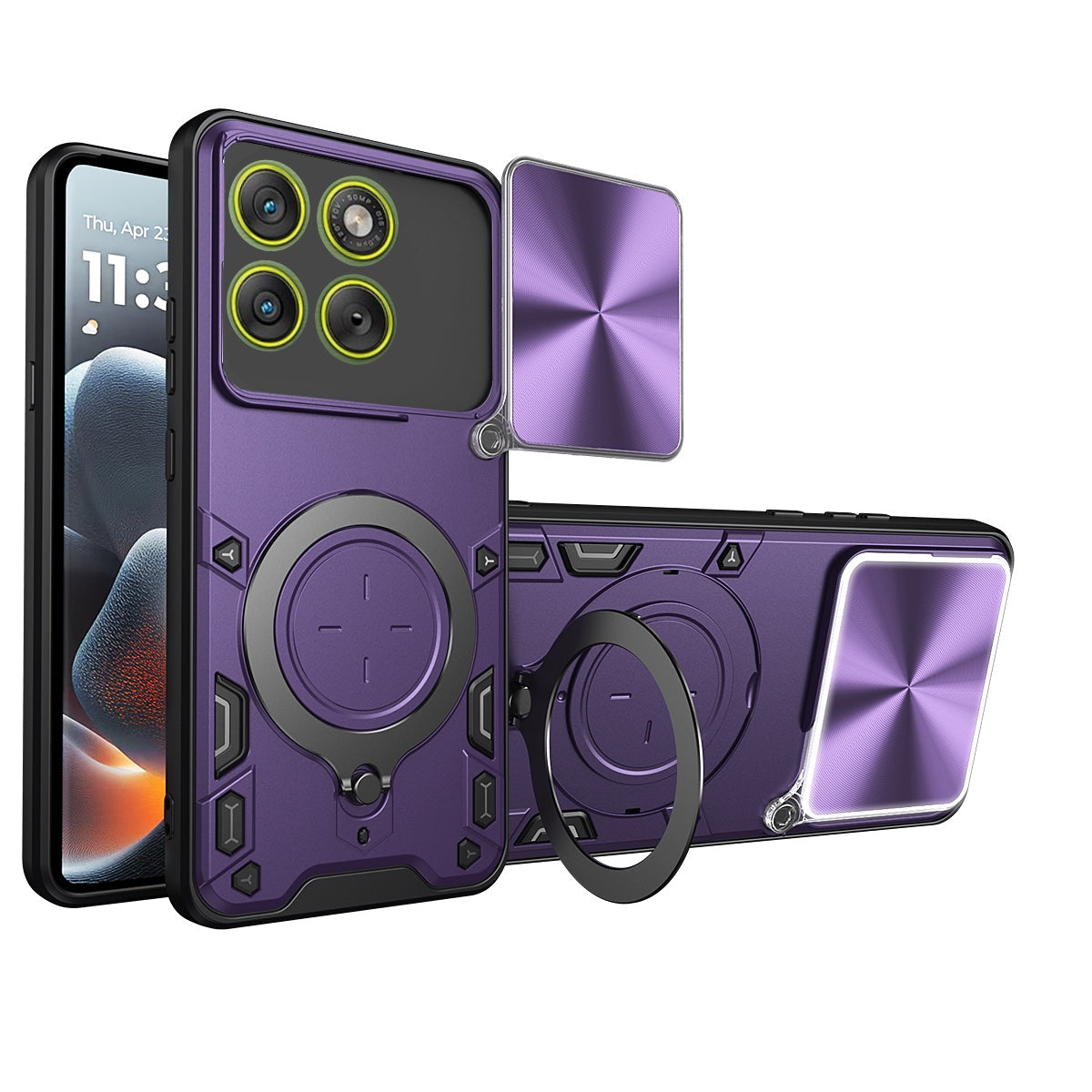 Motorola Edge 70 Ring Kickstand Case w/ Camera Cover [Purple]