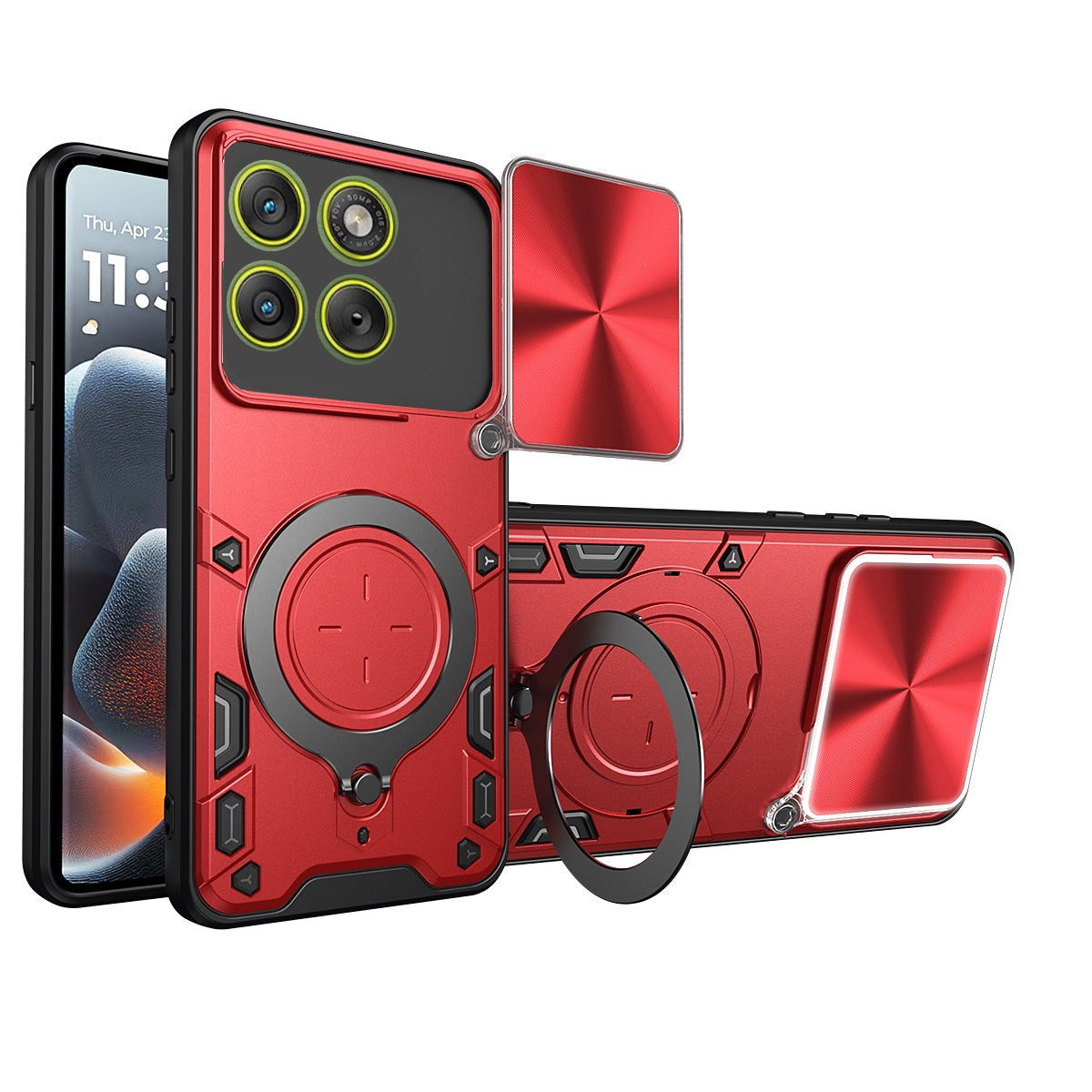Motorola Edge 70 Ring Kickstand Case w/ Camera Cover [Red]