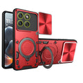 Motorola Edge 70 Ring Kickstand Case w/ Camera Cover [Red] - Red