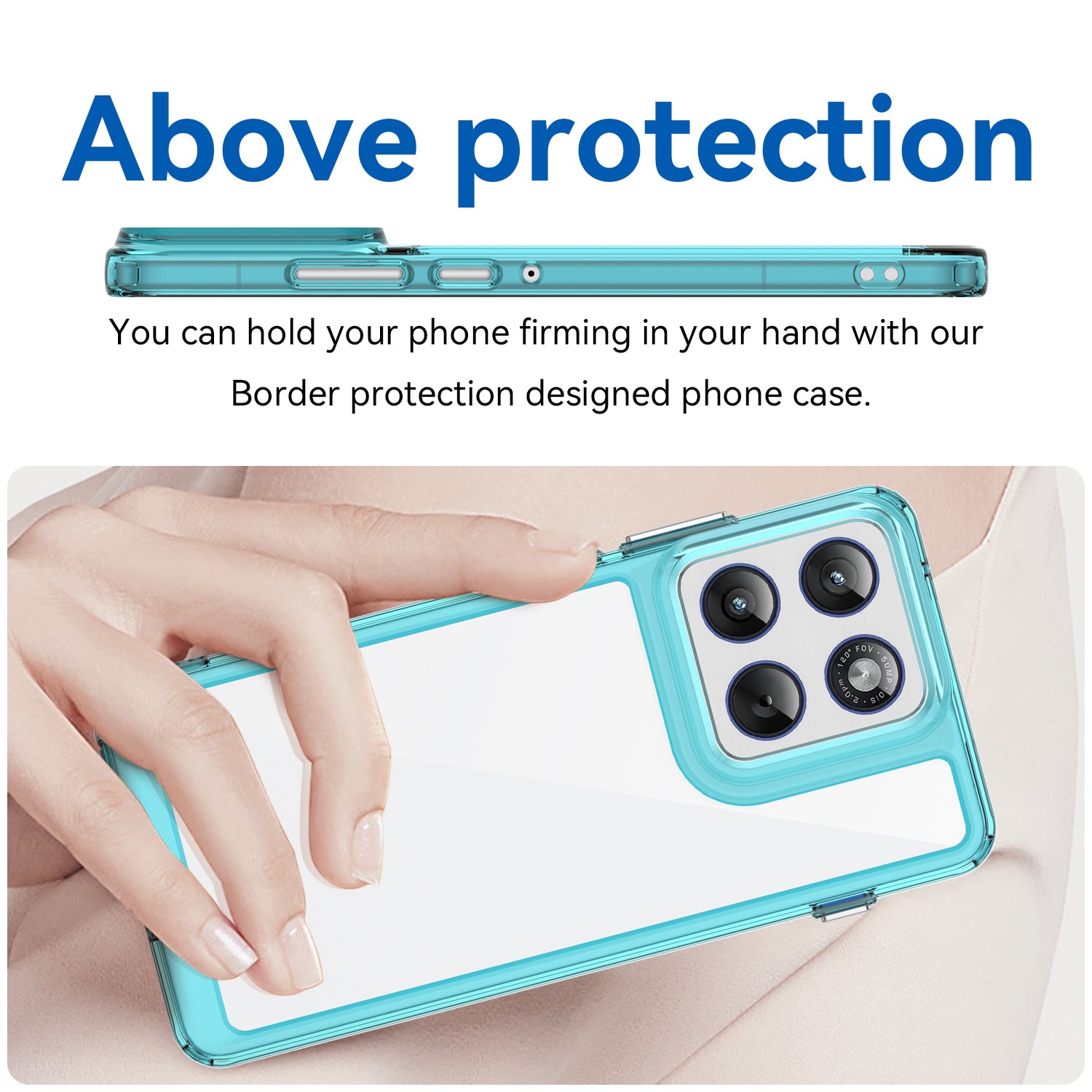 Motorola Edge 70 Soft TPU Bumper Shockproof Cover Case [Clear Blue]