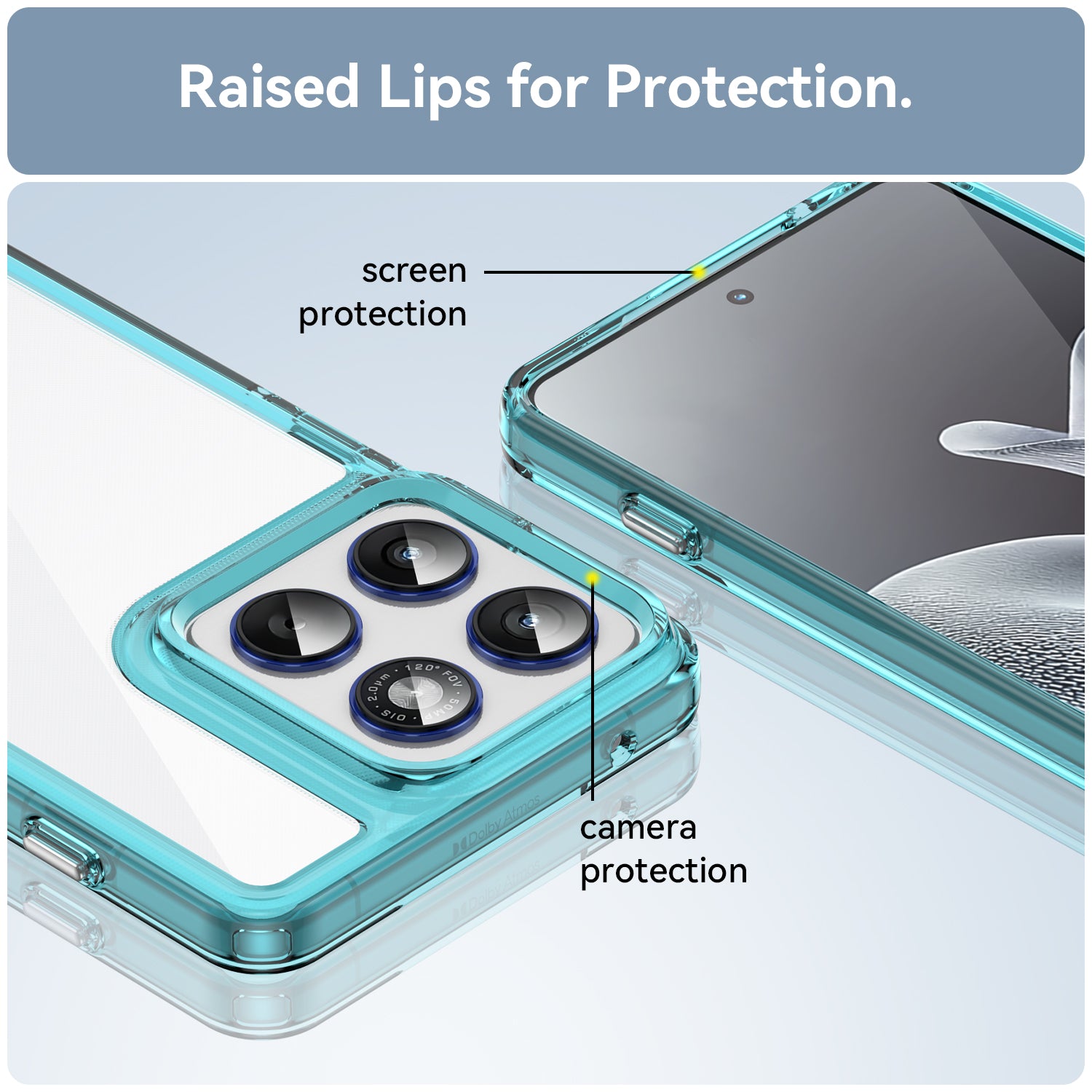 Motorola Edge 70 Soft TPU Bumper Shockproof Cover Case [Clear Blue]