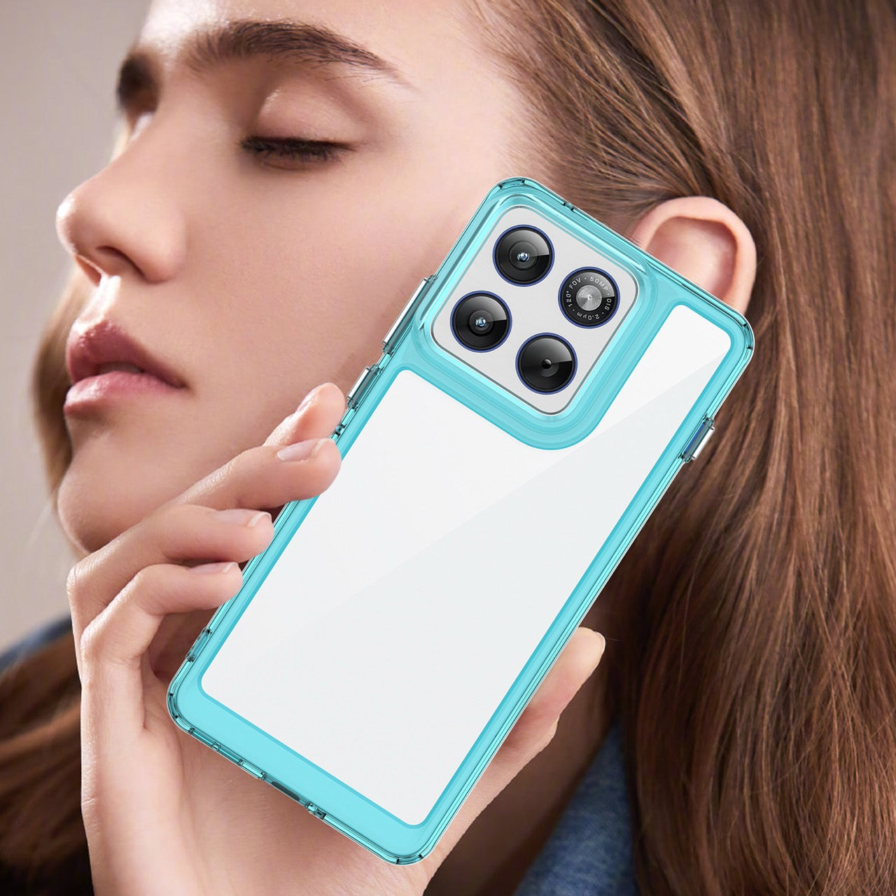 Motorola Edge 70 Soft TPU Bumper Shockproof Cover Case [Clear Blue]