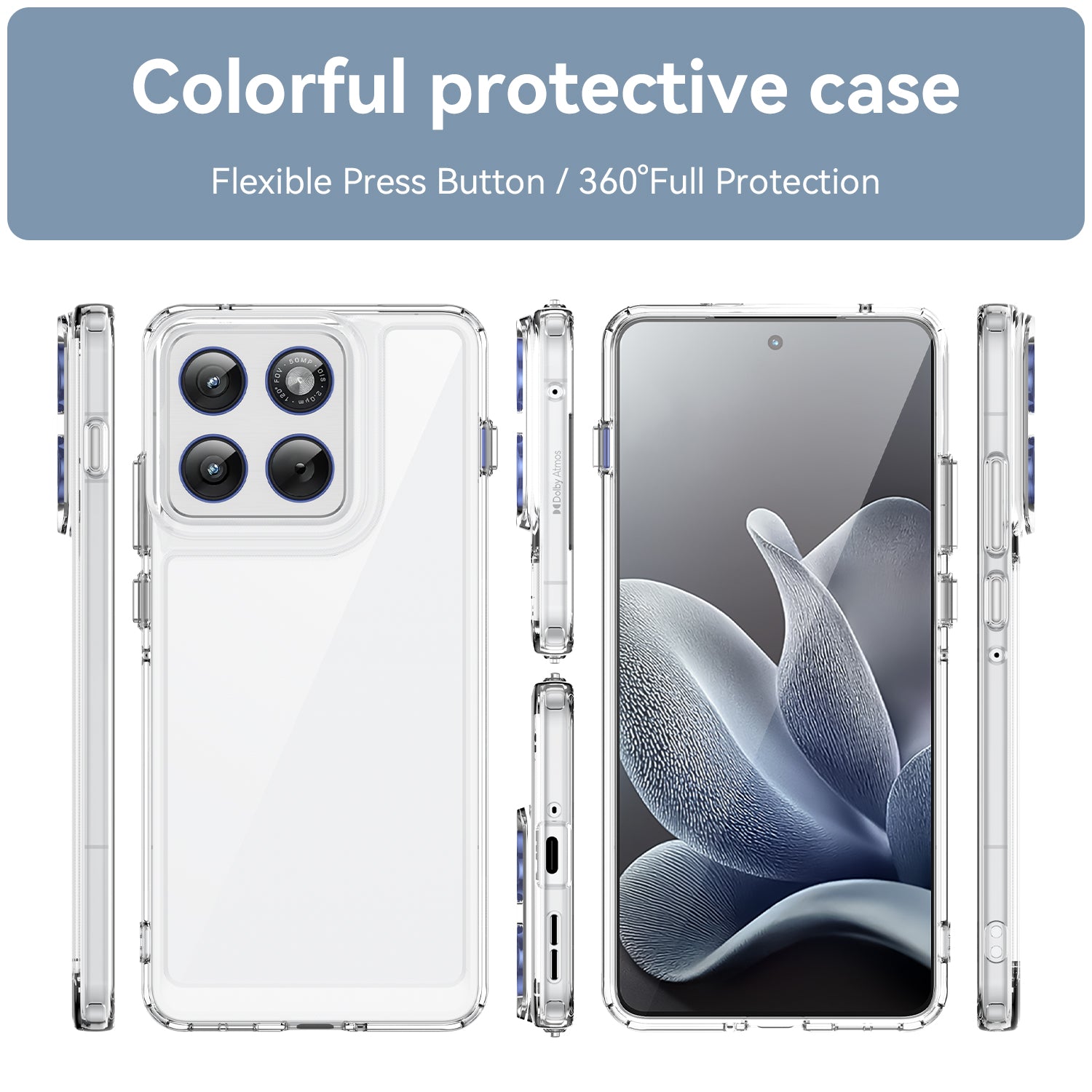 Motorola Edge 70 Soft TPU Bumper Shockproof Cover Case [Clear]