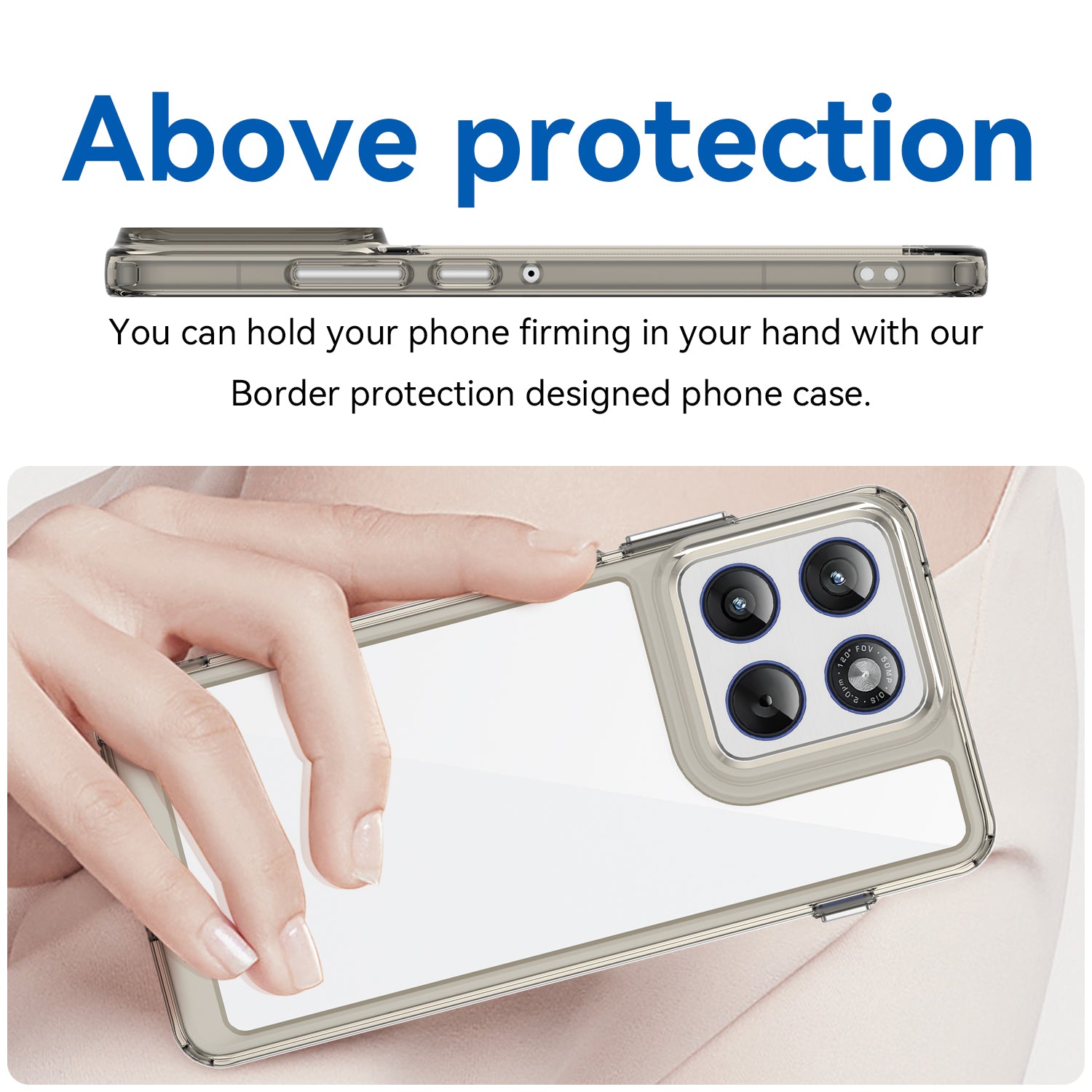 Motorola Edge 70 Soft TPU Bumper Shockproof Cover Case [Clear Grey]