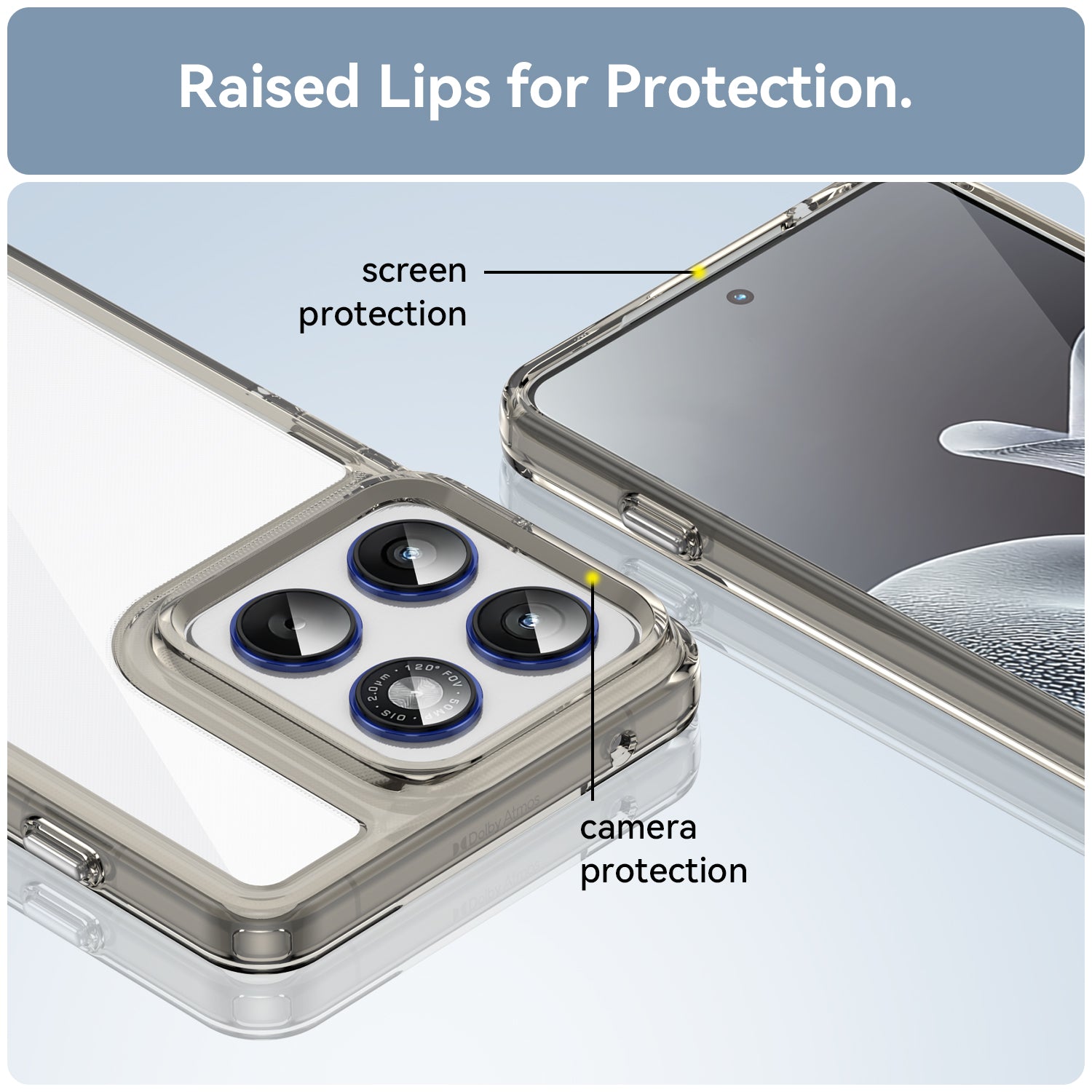 Motorola Edge 70 Soft TPU Bumper Shockproof Cover Case [Clear Grey]